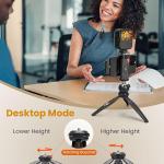 Upgraded Vlogging Kit w/Wireless Lavalier Microphone,YouTube Kit for iPhone and Smartphone w/59” Retractable Tripod,Automatic Switch Phone Clamp,Content Creator Gear for TikTok(Vlog K5)